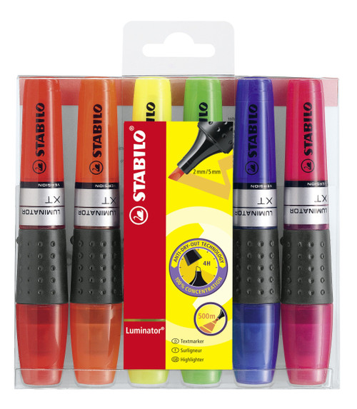 Highlighter - STABILO LUMINATOR Wallet of 6 assorted colours