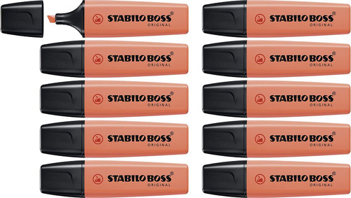 STABILO Highlighter BOSS ORIGINAL Pastel - Pack of 10 - Mellow Coral Red