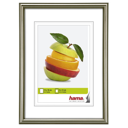 Hama Sevilla Photo Frame 13 x 18 cm with Mount 9 x 13 cm Glass Plastic Frame for Hanging and Standing, Grey Hama Sevilla Photo Frame 13 x 18 cm with Mount 9 x 13 cm Glass Plastic Frame for Hanging and Standing, Grey