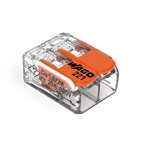 WAGO 221-412 Lever-Nuts - 2-Conductor Compact Splicing Connectors (Pack of 10) WAGO 221-412 Lever-Nuts - 2-Conductor Compact Splicing Connectors (Pack of 10)