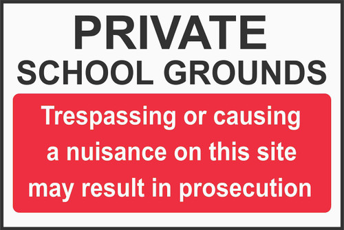 INDIGOS UG - Sticker - Safety - Warning - Set of 5 Pack - Private School Grounds - trespassing or Causing a Nuisance on This site May Result in Prosecution Sign 30x20cm - Decal for Office Company