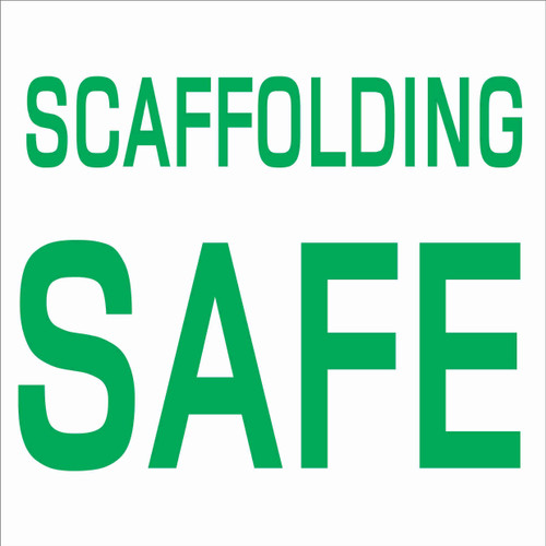 INDIGOS UG - Sticker - Safety - Warning - Scaffolding Safe Sign 609,6mmx 609,6mm - Decal for Office - Company - School - Hotel