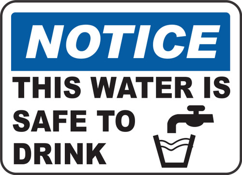 INDIGOS UG - Sticker - Safety - Warning - 5-Set - This Water is Safe to Drink Sign 355mmx254mm - Decal for Office - Company - School - Hotel