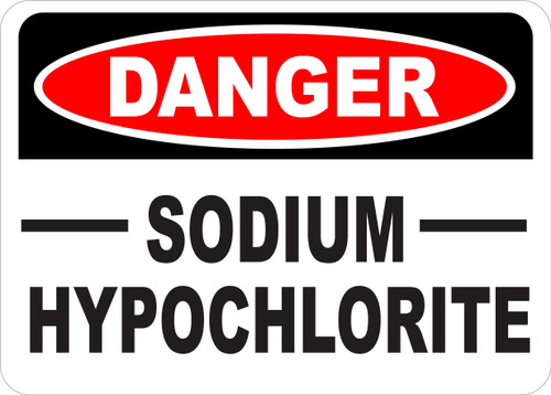 INDIGOS UG - Sticker - Safety - Warning - 5-Set - Danger Sodium Hypochlorite Sign 355mmx 254mm - Decal for Office - Company - School - Hotel