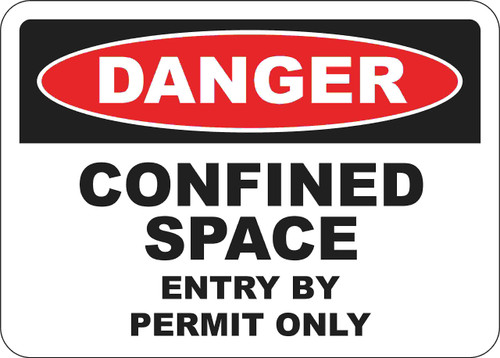 INDIGOS UG - Sticker - Safety - Warning - 5-Set - Confined Space Entry by Permit Only Sign 355mmx 254mm - Decal for Office - Company - School - Hotel