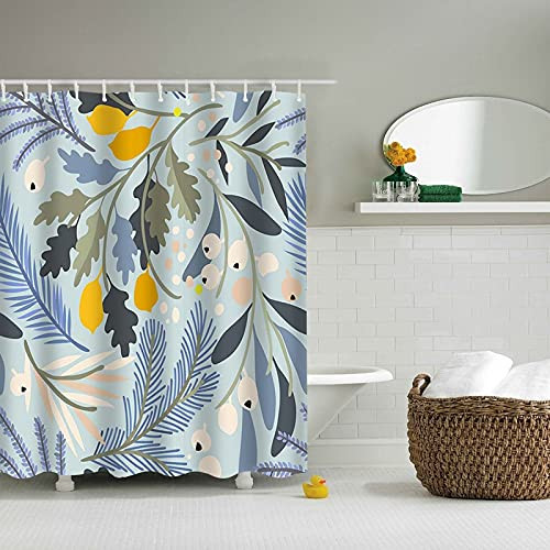 Plant Flowers Waterproof Shower Curtain Polyester Showering Bath Decoration Curtains in The Bathroom Home Shower Curtains 71x71 inch