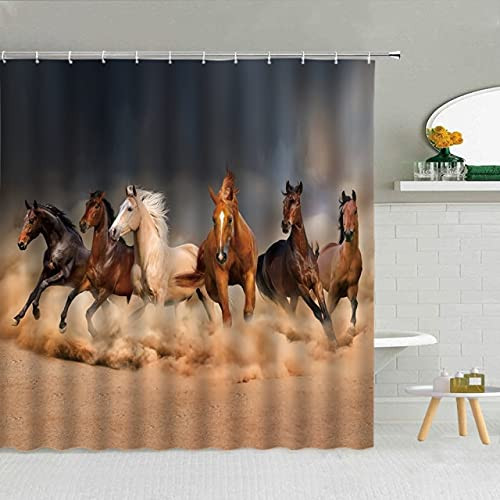 dodouna Seaside Pentium Shower Curtain Set Waterproof Polyester Fabric Bath Screen 3D Printing with Hooks Home Decor 71x71 inch