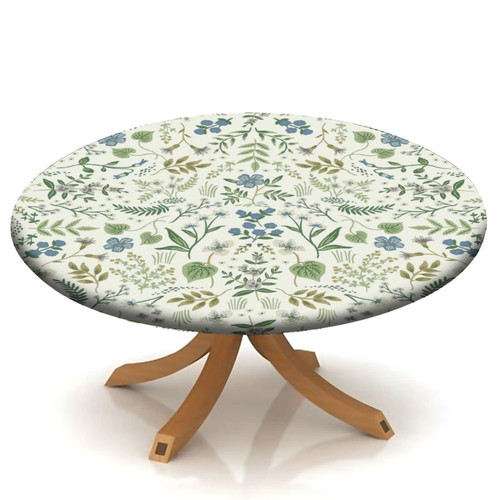 Atury Polyester Fitted Tablecloth Round, Colorful Flowers Elastic Edge Stain & Wrinkle Resistant Table Tablecloths, 40" Tablecloth - Fit for 32" Table, for Living Room Kitchen Table Cloth