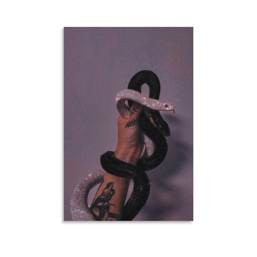 Rucatto Black and White Snake Arm Poster Canvas Painting Posters and Prints Wall Art Pictures for Living Room Bedroom Decor 12x18inch(30x45cm) Unframe-Style