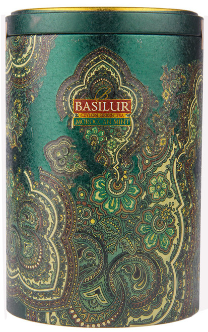 Basilur Pure Ceylon Green Tea "Morrocan Mint" Oriental Collection with flavour Moroccan mint in the Metal Caddy 100g Basilur Pure Ceylon Green Tea "Morrocan Mint" Oriental Collection with flavour Moroccan mint in the Metal Caddy 100g