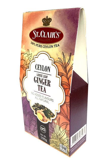 St. Clair Ceylon Loose Leaf Ginger 100g Tea, No Added Flavors All Natural