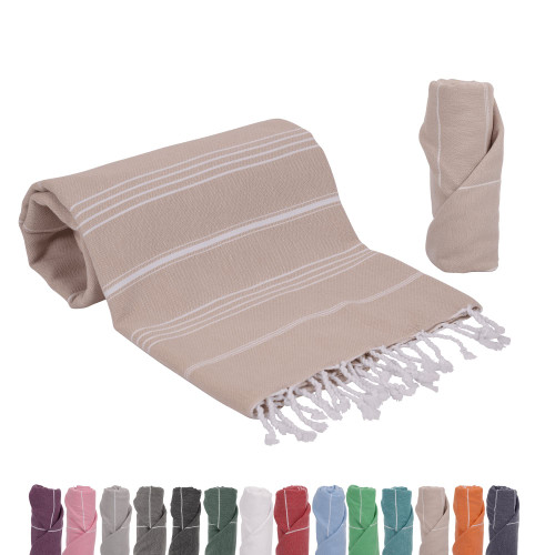 Exclusive District | Turkish Towel | Turkish Bath Towel | 100% Cotton | Beach Towel Peshtemal 38"x70", Natural