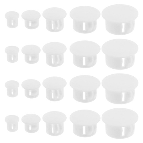 100Pcs Plastic Hole Plug Replacement Flush Type Hole Plugs Snap Furniture Fencing Post Pipe Insert End Caps Accessories for Cabinets Window Frames White