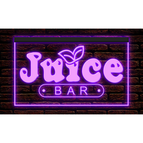 110034 OPEN Juice Bar Cafe Apple Orange Fruit Shop Display LED Light Neon Sign (12" X 8", Purple)
