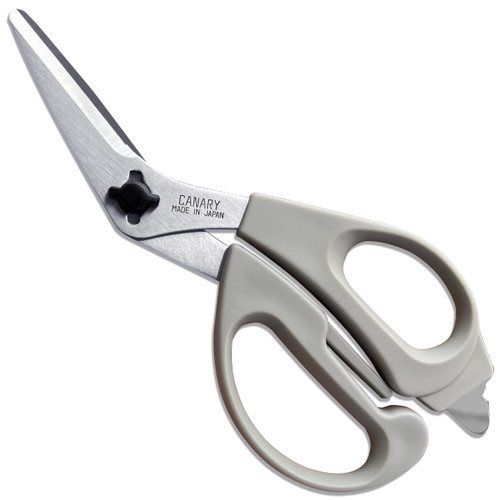 CANARY Japanese Kitchen Shears with Cutter 7.5" Offset Angled Blade, Made in JAPAN, Dishwasher Safe Come Apart Blade, All-Purpose Detachable Kitchen Scissors, Rust Proof Japanese Stainless Steel, Gray