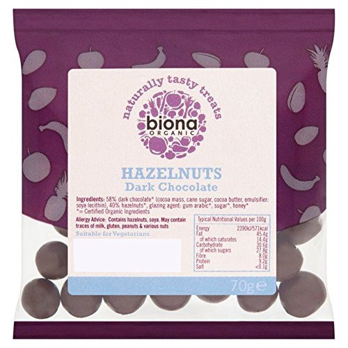 Biona Organic Hazelnuts Dark Chocolate - 70g