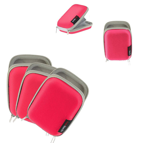 Navitech Pink EVA Protective Earphone Case Compatible with The Audio-Technica ATH-C200BT / Audio-Technica ATH-CK200BT