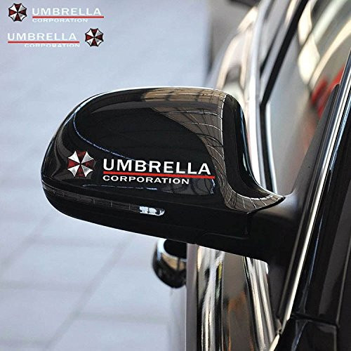 NF orange Rearview Mirror Reflective Decal, Resident Evil Umbrella Rearview Mirror Reflective Decal Stickers for Car Motorcycle Bicycle-White?2 pcs?