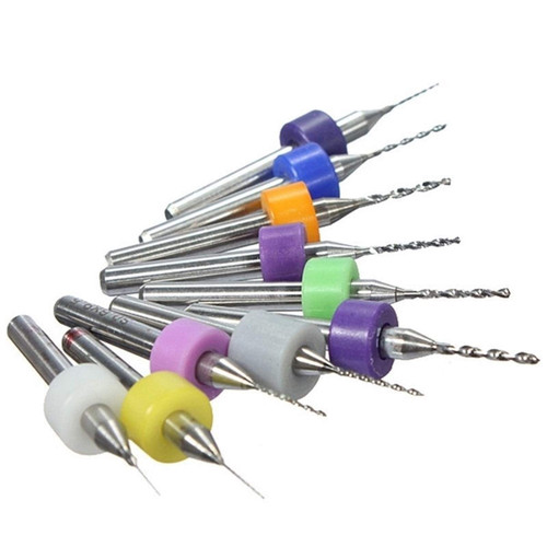 XMEIFEI PARTS Drill bit Set 10Pcs/Set Micro Mini Twist Drill Bits Set PCB Print Circuit Board Tungsten Carbide Engraving Tool 0.3mm-1.2mm Metalworking Long Drill bits