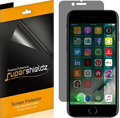 [2 Pack] Supershieldz- Privacy Anti-Spy Screen Protector Shield for Apple iPhone 7 Plus -Lifetime Replacements Warranty - Retail Packaging