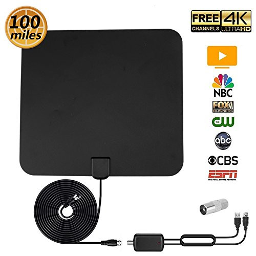 HD Antenna for Digital TV Indoor 100 Mile Range Support 4K 1080P with HDTV Amplifier Signal Booster and 13.2FT Coaxial Cable for Freeview Local Channels HD Antenna for Digital TV Indoor 100 Mile Range Support 4K 1080P with HDTV Amplifier Signal Booster and 13.2FT Coaxial Cable for Freeview Local Channels
