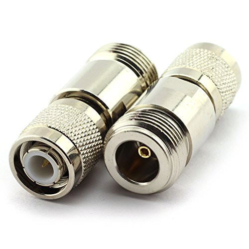 E-outstanding 2 x TNC/N Type Adapter TNC-Male Plug to N-Female Jack RF Coaxial Antennas Connector Straight