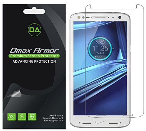 [6-Pack] Dmax Armor for Motorola Droid Turbo 2 Screen Protector Anti-Bubble High Definition Clear Shield - Lifetime Replacements Warranty- Retail Packaging
