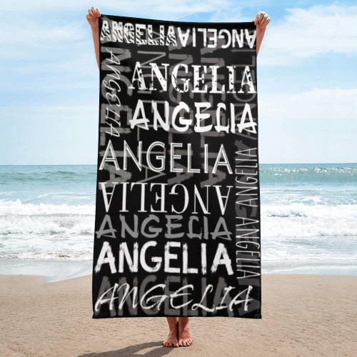 remberever Personalized Beach Towel with Name for Kid Adults Boys Gril,Custom Name Towels Beach Towels Pool,Thick Bath Towels with Name,Custom Travel Beach Pool and Bath Towels for Men Women