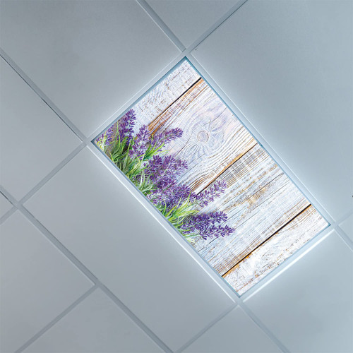 Lorougei Fluorescent Light Covers for Classroom Office-Fence Pattern-Fluorescent Light Covers for Classroom Office-Office & Classroom Decorations,Pastel Purple Violet