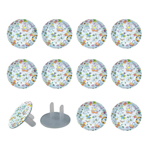Electrical Outlet Covers 12 Pack, Plastic Plugs Covers Socket Protector Safety Caps - Hand Drawing Painting