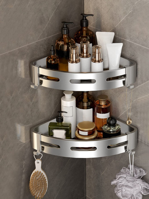 ABZEKH Shower Caddy-Storage Rack Shower Caddy Shelf 1pc Stainless Steel Bathroom Storage Rack Bathroom Lavatory Washroom Restroom Shower Toilet