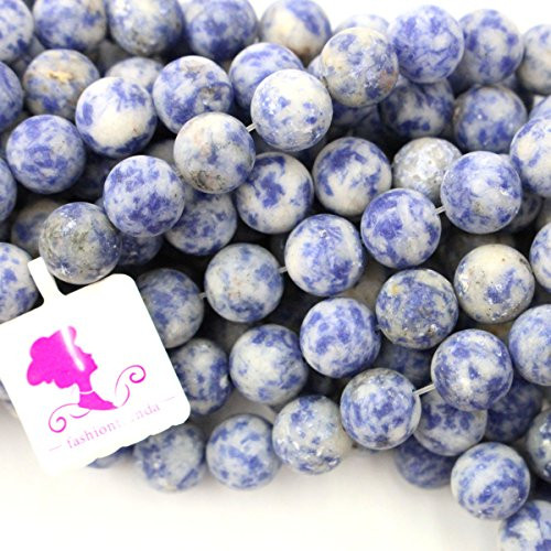 Fashiontrenda Natural Matte Unpolished African Sodalite Round Gemstones Beads for DIY Jewelry Making (6mm)