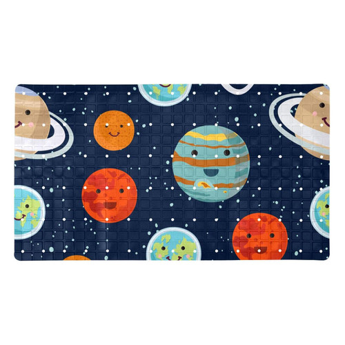 Lilibeely Bathtub Non-Slip Mat Baby Bath Tub Mat Anti-Slip with Suction Cups Space Planet Universe Bathroom Tubs Massage Shower Mat