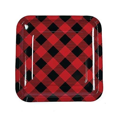 Fun Express Buffalo Plaid Dinner Plates (8)