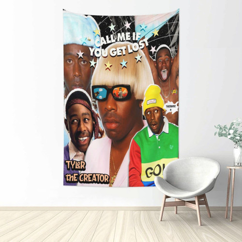 GLOWICONIC Tyler Rapper The Singer Creator Tapestry Decoration Mural Hanging Blanket Fashion Art Wall Curtain For Room Living Bedroom 60X40 Inch