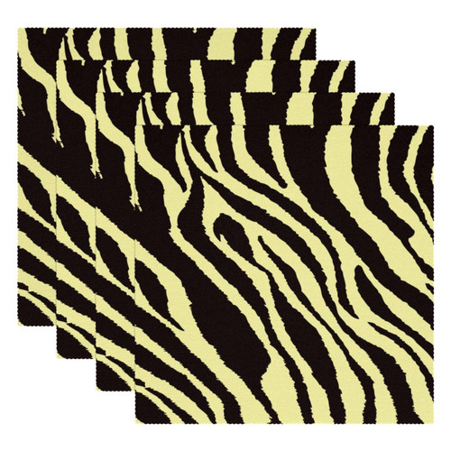 Square Placemats Set, Dining Table Placemat, Washable Place Mats, Zebra Stripe Vintage Square Placemats Set, Dining Table Placemat, Washable Place Mats, Zebra Stripe Vintage