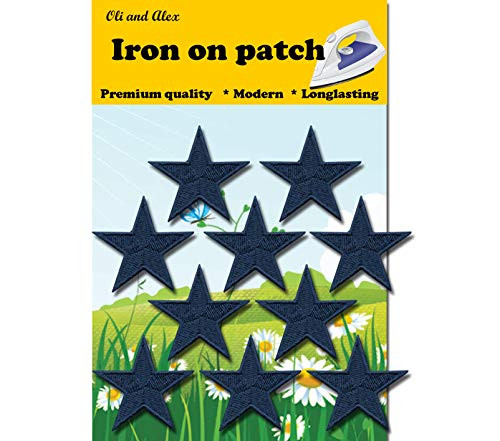 Iron On Patches - Blue Star Patch 10 pcs Iron On Patch Embroidered Applique A-29