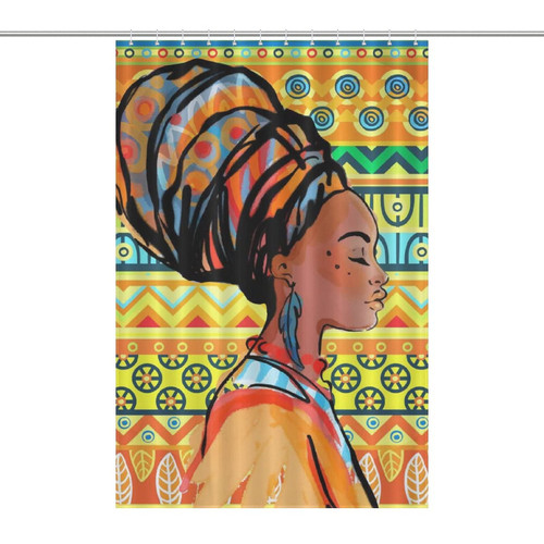Portrait of Beautiful African Woman Print Shower Curtain Bath Curtains for Bathroom Decoration Funny,6 Sizes Portrait of Beautiful African Woman Print Shower Curtain Bath Curtains for Bathroom Decoration Funny,6 Sizes
