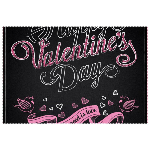 Placemat, Non-Slip Insulation Placemat, Washable Table Mats Set, Happy Valentine's Day Placemat, Non-Slip Insulation Placemat, Washable Table Mats Set, Happy Valentine's Day