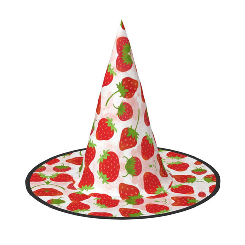 KoNsev Strawberry Halloween Witches Hat,Roleplay Costume Witch Hat For Halloween Decorations Party Masquerade