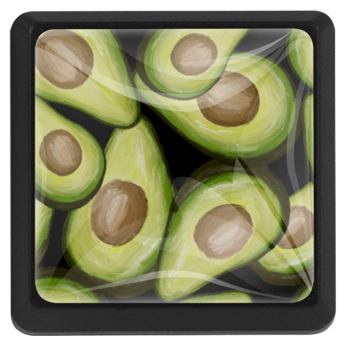 Avocados Painting Pack of 3 Drawer Knob Pull Handle Cabinet Knobs Crystal Glass Cupboard Knobs with Screws