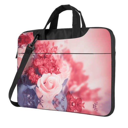Roses Flower Printed Laptop Bag Case 13 inch Message Briefcase Adjustable Shoulder Strap Computer Bag for Travel Work Office Roses Flower Printed Laptop Bag Case 13 inch Message Briefcase Adjustable Shoulder Strap Computer Bag for Travel Work Office
