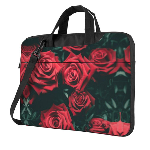 Red Rose Printed Laptop Bag Case 13 inch Message Briefcase Adjustable Shoulder Strap Computer Bag for Travel Work Office Red Rose Printed Laptop Bag Case 13 inch Message Briefcase Adjustable Shoulder Strap Computer Bag for Travel Work Office