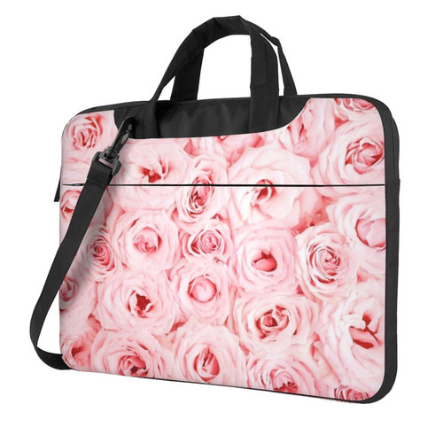 Pink Fresh Roses Printed Laptop Bag Case 13 inch Message Briefcase Adjustable Shoulder Strap Computer Bag for Travel Work Office Pink Fresh Roses Printed Laptop Bag Case 13 inch Message Briefcase Adjustable Shoulder Strap Computer Bag for Travel Work Office
