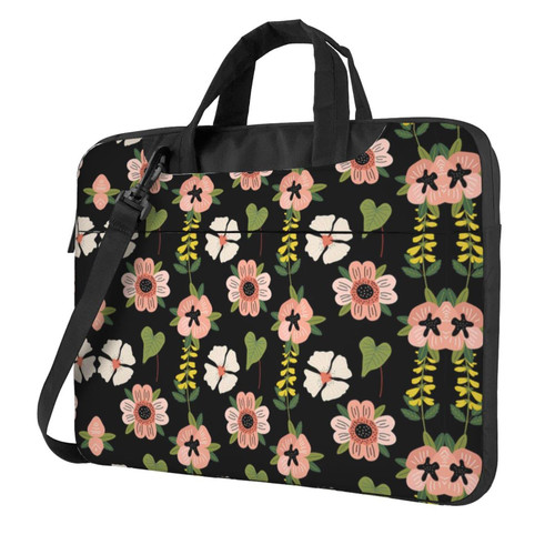 Pink Jasmine Flower Printed Laptop Bag Case 13 inch Message Briefcase Adjustable Shoulder Strap Computer Bag for Travel Work Office Pink Jasmine Flower Printed Laptop Bag Case 13 inch Message Briefcase Adjustable Shoulder Strap Computer Bag for Travel Work Office