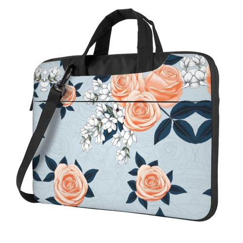 pink rose flowers Printed Laptop Bag Case 13 inch Message Briefcase Adjustable Shoulder Strap Computer Bag for Travel Work Office pink rose flowers Printed Laptop Bag Case 13 inch Message Briefcase Adjustable Shoulder Strap Computer Bag for Travel Work Office