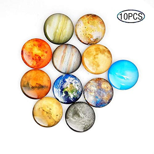 Oopsu 10PCS Planetary Fridge Magnets,Crystal Glass Housewarming Home Decorations Gift Refrigerator Magnets, Office Magnets, Calendar Magnet, Whiteboard Magnets(Star)