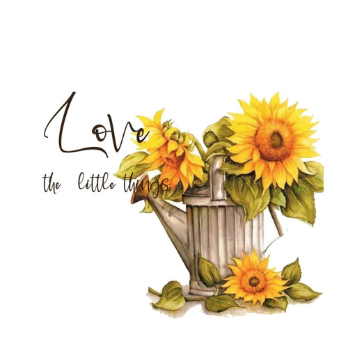 Love The Little Things Watercolor Floral in Mason Jar Wall Sticker Custom Abstract Flower Picture Painting Wall Decal Vinyl Wall Art Murals Quotes for Classroom Family Home Wall Decor