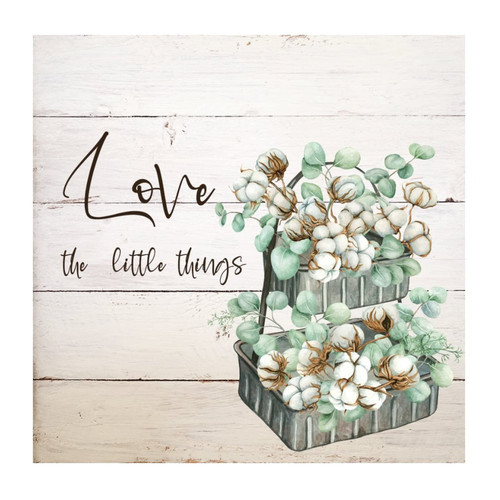 Love The Little Things Watercolor Floral in Mason Jar Wall Decals Stickers Funny Country Flower Plant Painting Wall Decal Vinyl Wall Art Murals Quotes for Kids Room Family Home Decorations