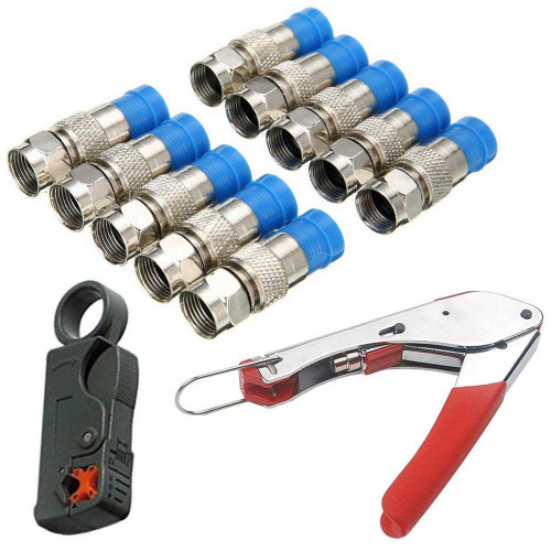 Eagles Compression Connectors Snap Seal, Coax Cable Crimper with Wire Stripper Tool for Coaxial F Connector RG6 RG59